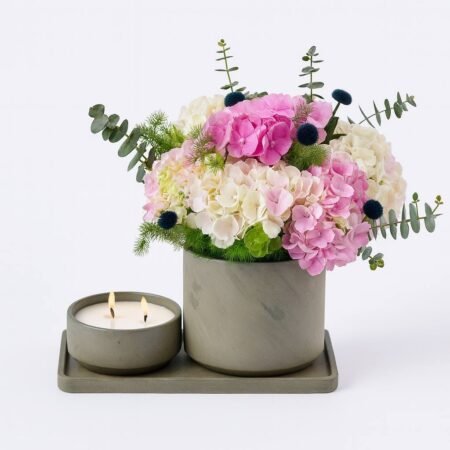 Dekoratif Mumlu Canlı Çiçek