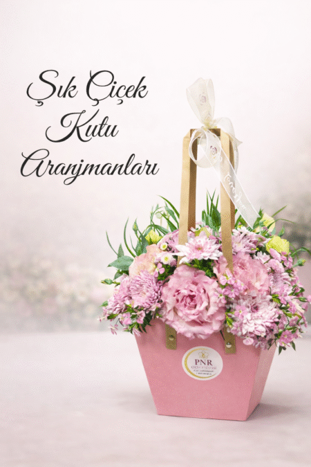 Premium Pembe Çiçek Kutusu
